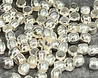 Silver Plated Crimp Beads (Pkg of 100) (585CW-XX) **Choose Size** **CLOSEOUT**