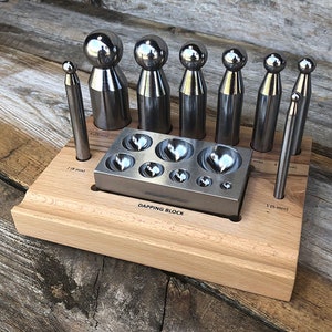 Dapping Punch Set Economy 8pc with Block & Stand (DA708)