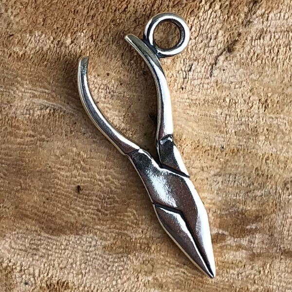 Chain Nose Pliers Charm Sterling Silver (CM0007)