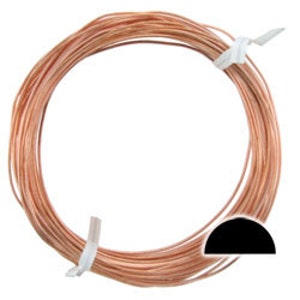 Copper Wire Half Round 18ga 1.0mm Soft (Approx. 61ft)  (CHRW18)