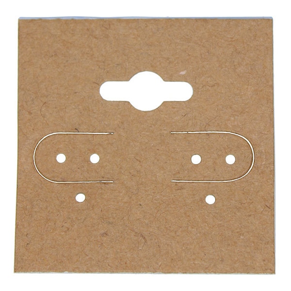 Hanging Earring Card Kraft Paper Covered 1.5" "PLAIN" (Pkg of 100)  (DER750)