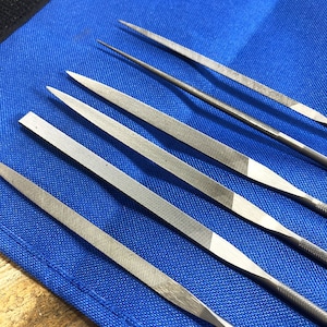Grobet Needle File Set 2 Cut - 5-1/2&quot; with Pouch (6 Pcs)  (FI6702)