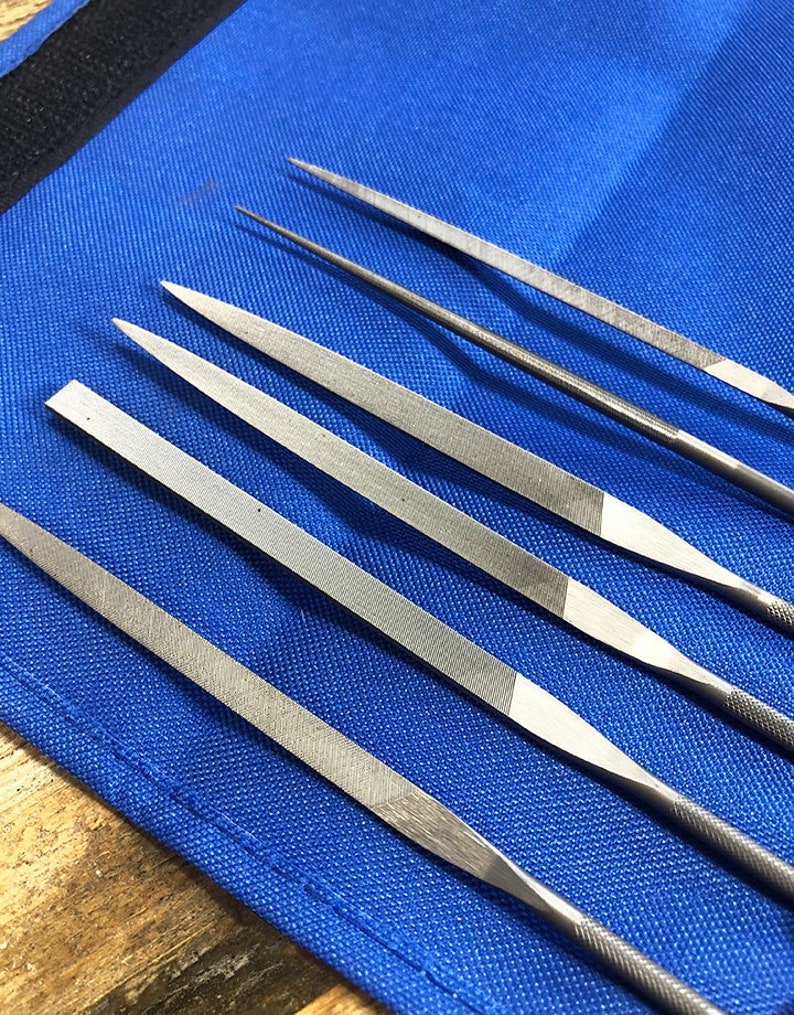 Grobet Needle File Set 2 Cut 51/2 With Pouch 6 Pcs Etsy