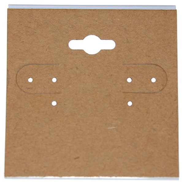 Hanging Earring Card Kraft Paper Covered 2" "PLAIN" (Pkg of 100)  (DER751)
