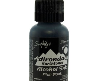 Tim Holtz Adirondack Alcohol Ink Earthtones PITCH BLACK  0.5oz  (PM4060)