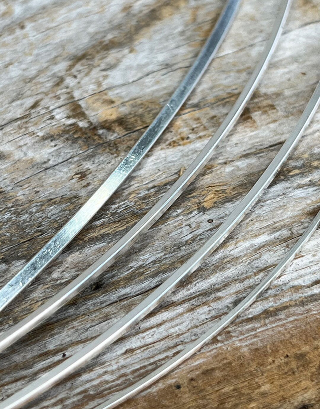 half Round Double, 10 gauge, sterling silver wire, 5mm x 1.2mm, ring wire,  ring shank wire, cuff wire