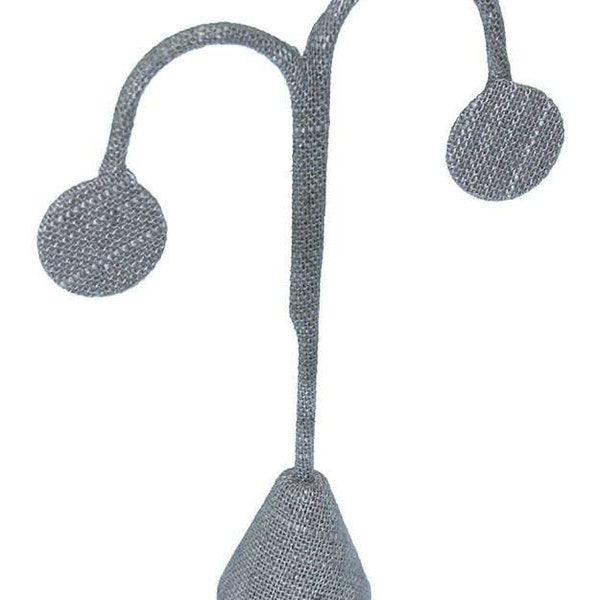 Grey Linen Earring Display 5-1/4" high (Pack of 3) (DER7241)