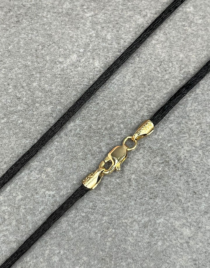 New 20 Inch Black Shinny Satin Rat Tail Necklace -065-523