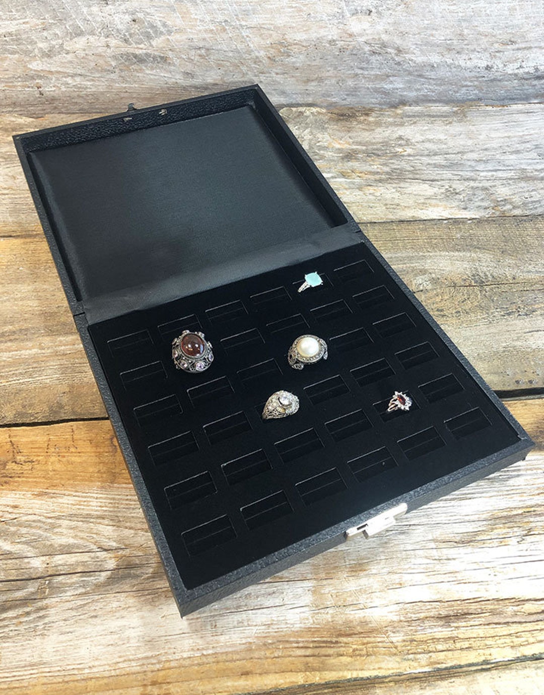 Ring Case With Ring Case for 36 Rings - Black (DRG1905) - Etsy