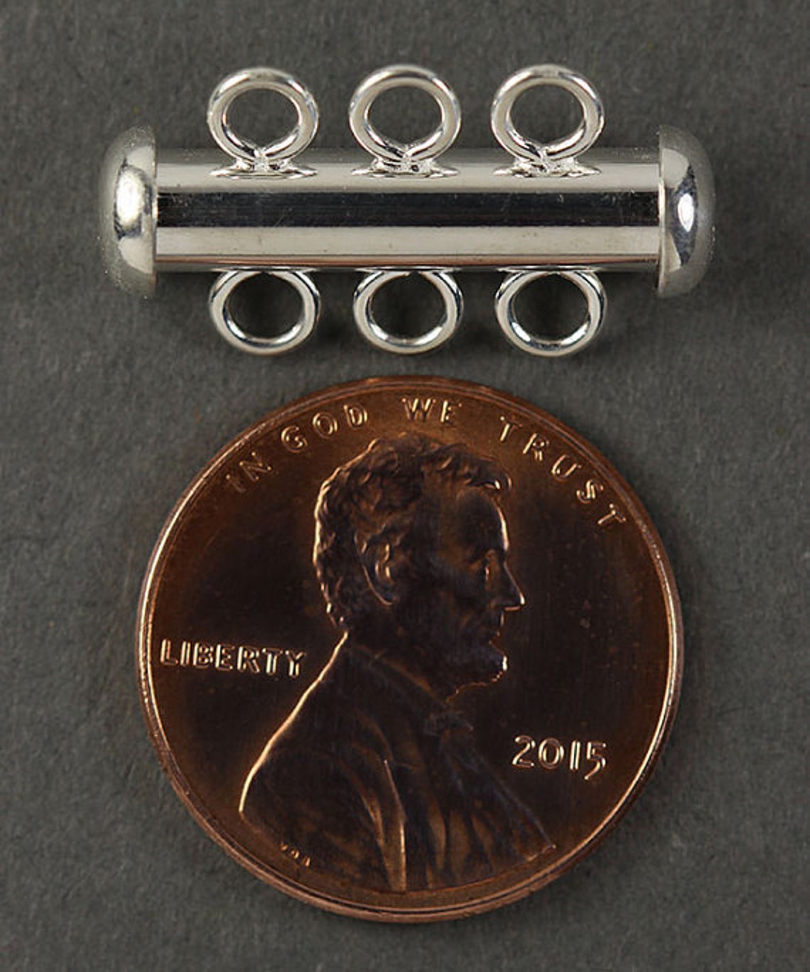 Pollished Tube Clasp With 3 Rings Sterling Silver 4.3x22mm Etsy