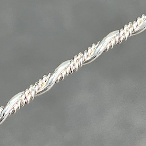 Sterling Silver Smooth and Beaded Twist-Pattern Wire 2.3mm, 11ga (SPW21)