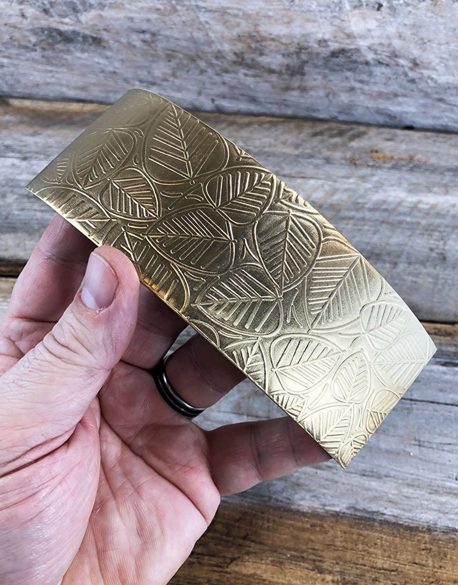 Patterned Brass Sheet leaves 2 X 6 Etsy
