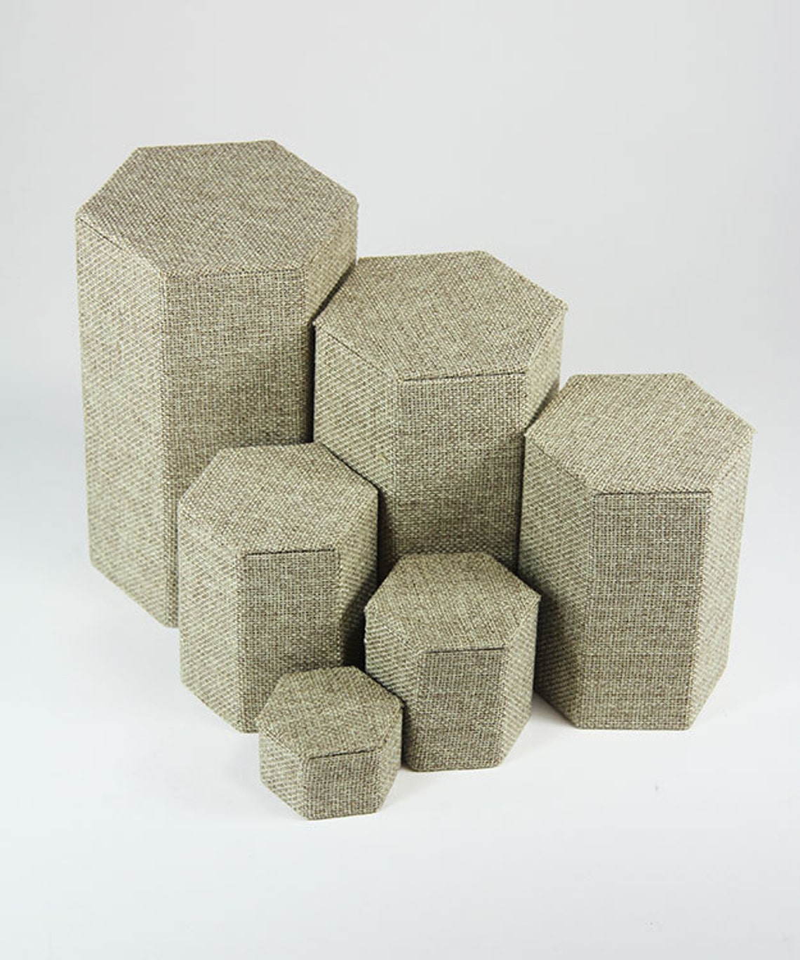 Burlap Stackable Riser Set of 6 from 1-1/4 to | Etsy
