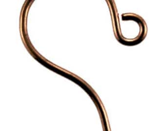Copper Earwire with Loop .028" Wire (Pkg of 50)  (803CU-02)