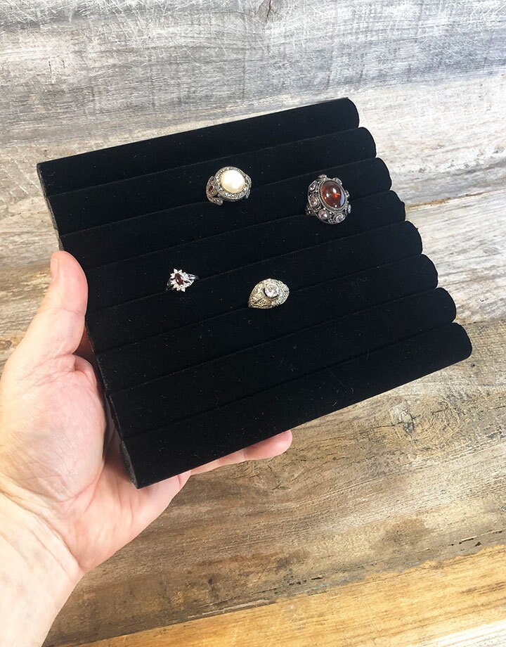 Black Value Velvet Ring Tray Insert Continuous Slot Etsy
