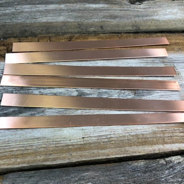 Copper Strip 20ga 7" x 1/2" 0.8mm Thick (Pkg of 6)  (CS20-7x1/2)