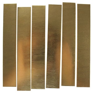Red Brass Sheet 26ga 1&quot; x 6&quot; 0.41mm Thick (Pkg of 6)  (BS26-1)