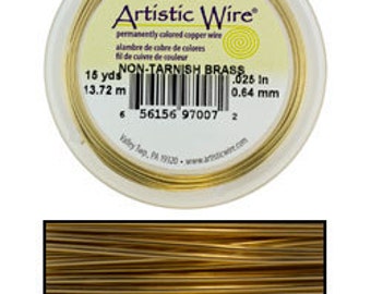 Artistic Wire Tarnish Resistant Brass 20ga - 15 Yard Spool  (WR33620)