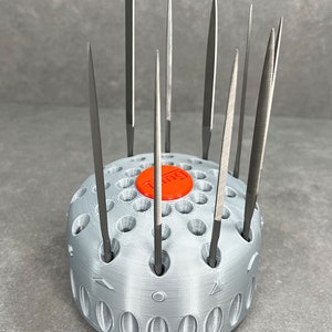 Grobet Needle File Set 5-1/2&quot; with Tang Rotating Stand (9 Pcs)  (FI672X)