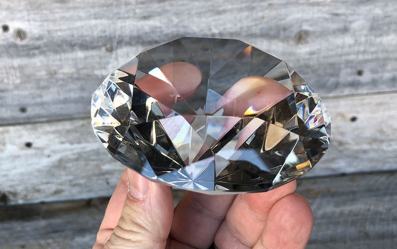 Crystal Cut Glass Display 3 12dia **CHIPPED**