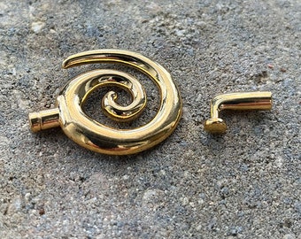 Kumihimo small glue in swirl toggle gold plated(1 set) (6000GP-02)