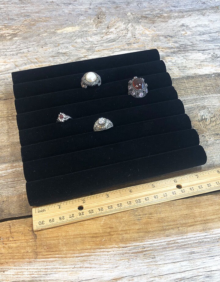 Black Value Velvet Ring Tray Insert Continuous Slot Etsy