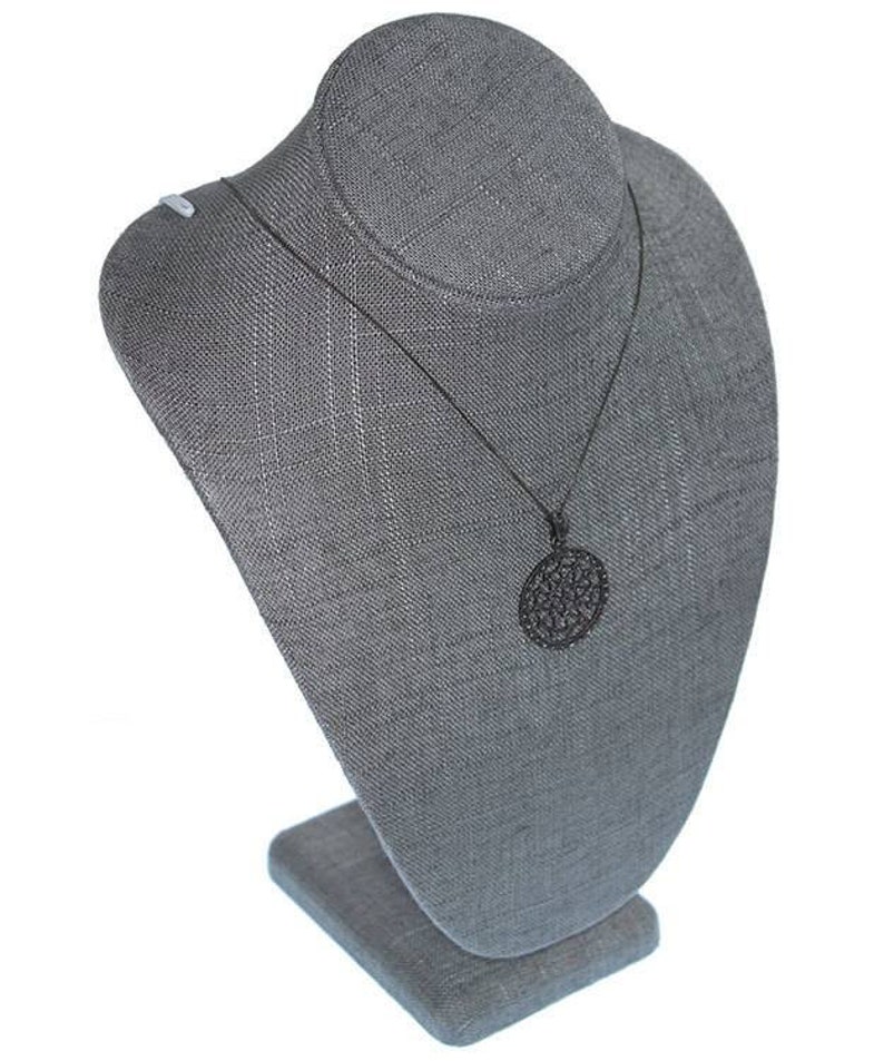 Grey Linen Necklace Bust 71/2 Wide X 11 High Etsy
