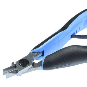 May include: Blue and black handled wire cutters with a silver blade. The cutters have a black rubber grip and the word "ERGO" is printed on the handle.
