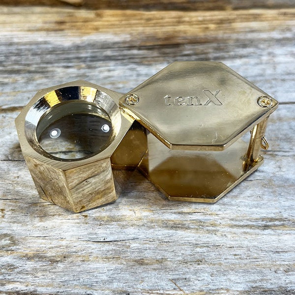 Gold Color Jeweler's Loupe with 21mm Lens 10X triplet (EL407)