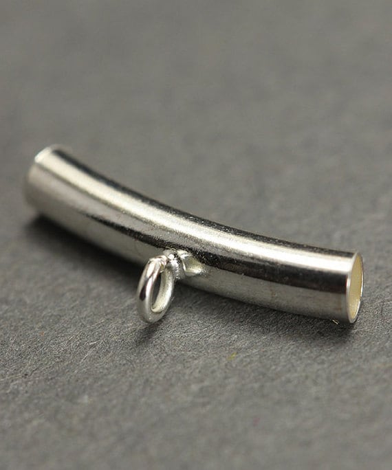 Curved Tube Bail With Ring Sterling Silver (pkg of