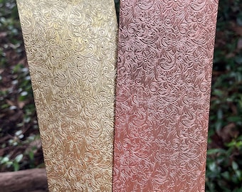 Pattern Metal Sheet "Royal Floral" 2-1/2" wide 24ga (Choose Brass or Copper, and Length) (XSP245)