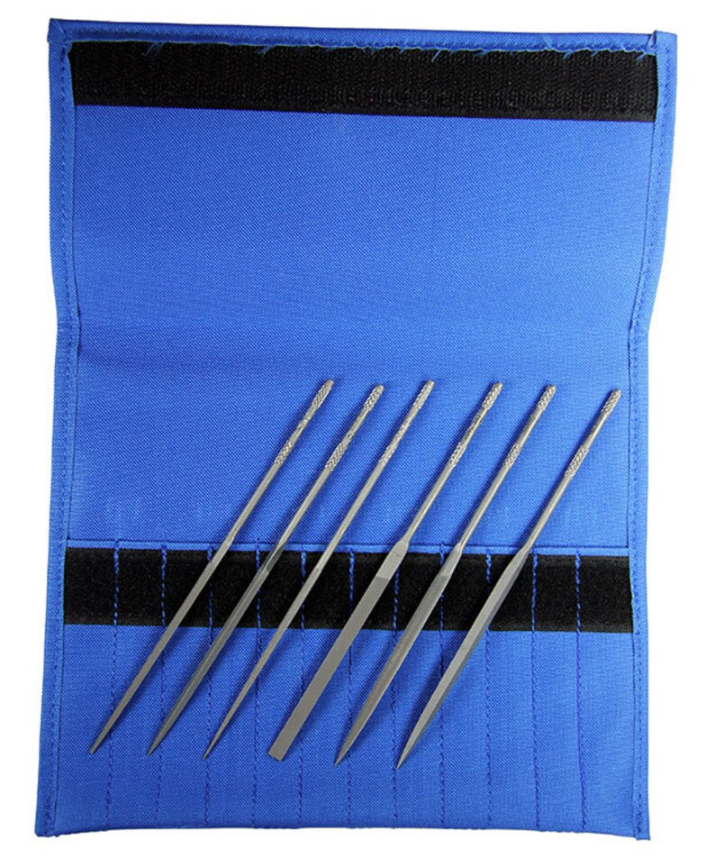 Grobet Needle File Set 2 Cut 51/2 with Pouch 6 Pcs Etsy
