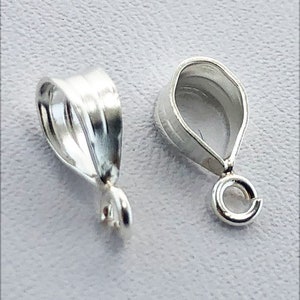 Sterling Silver Bail with Loop 3.0 x 6.5mm (Pkg of 4) (910S-37)