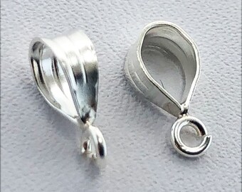 Sterling Silver Bail with Loop 3.0 x 6.5mm (Pkg of 4) (910S-37)