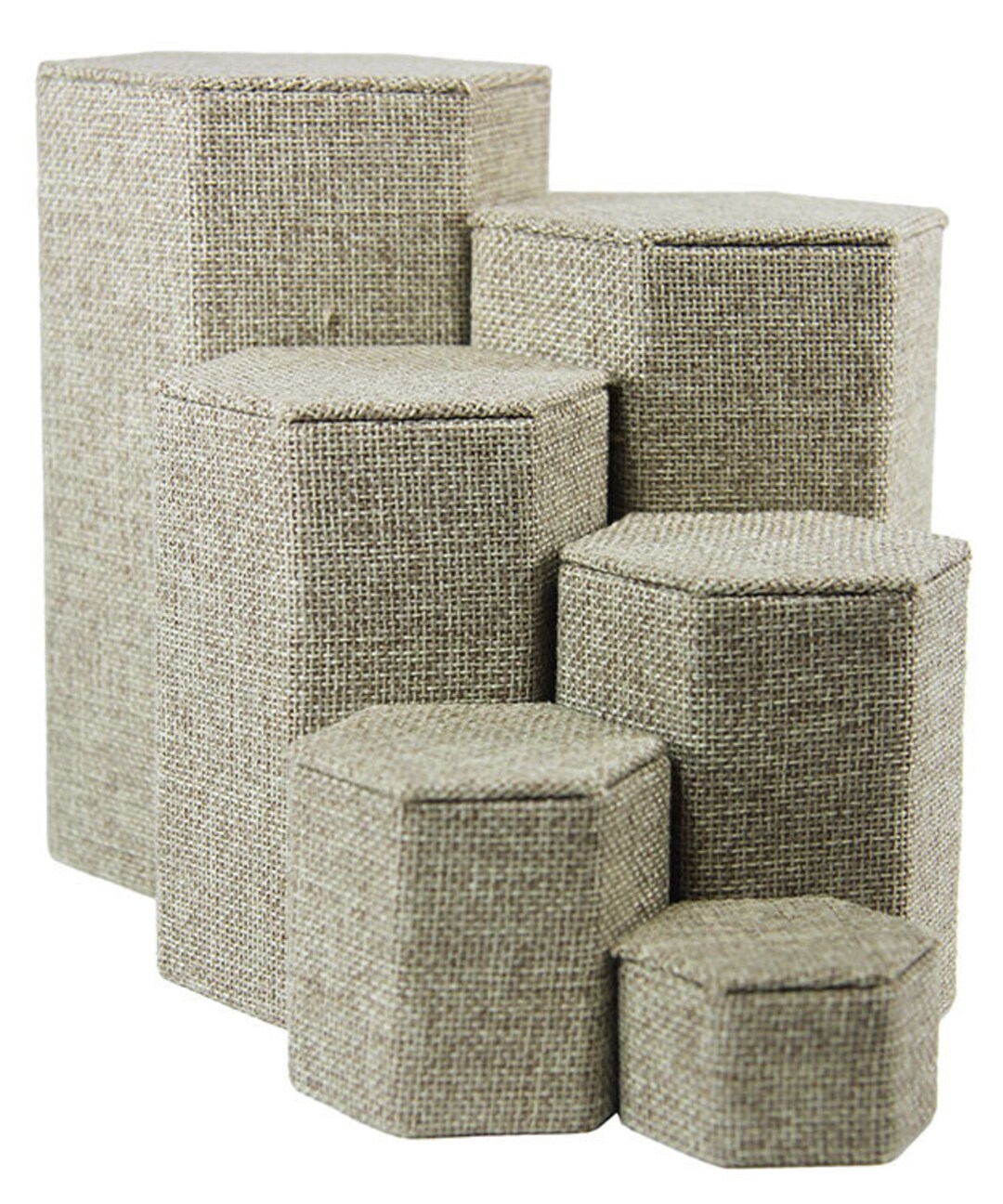 Stackable Riser Burlap Stackable Riser Set of 6 From 1-1/4
