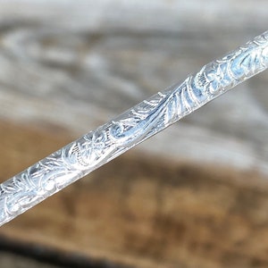 Sterling Silver  Floral Pattern Wire 4.1x1.4mm (SPW02) (Sold by the inch)