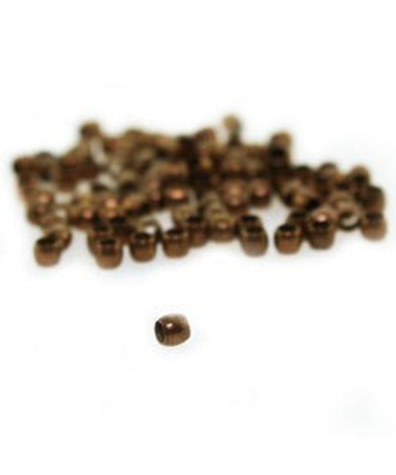 2mm 585CP-01 Pkg of 100 Copper Plated Crimp Beads #1 **CLOSEOUT**