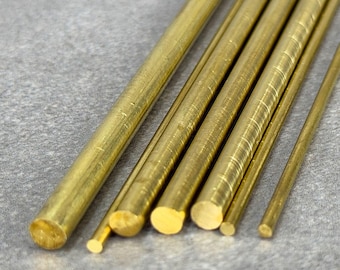 Yellow Brass Round Rods  12" long (BRWRXX) **Choose Diameter**