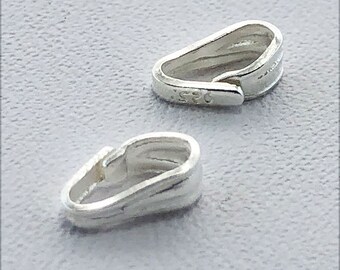 Sterling Silver Clip On Bail 1.8mm Opening 5.0mm Height (Pkg of 10)(910S-11)