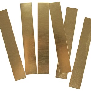 Red Brass Sheet 20ga 1&quot; x 6&quot; .81mm Thick (Pkg of 6)  (BS20-1)