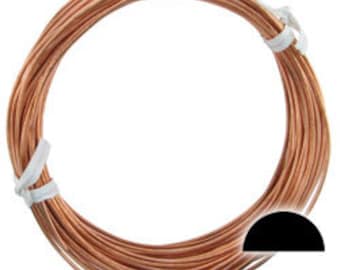 Copper Wire Half Round 16ga 1.30mm Half Hard (Approx. 67ft)  (CHRW16H)