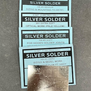 Silver Sheet Solder (1/4oz) (SSSX) **Choose Temperature**