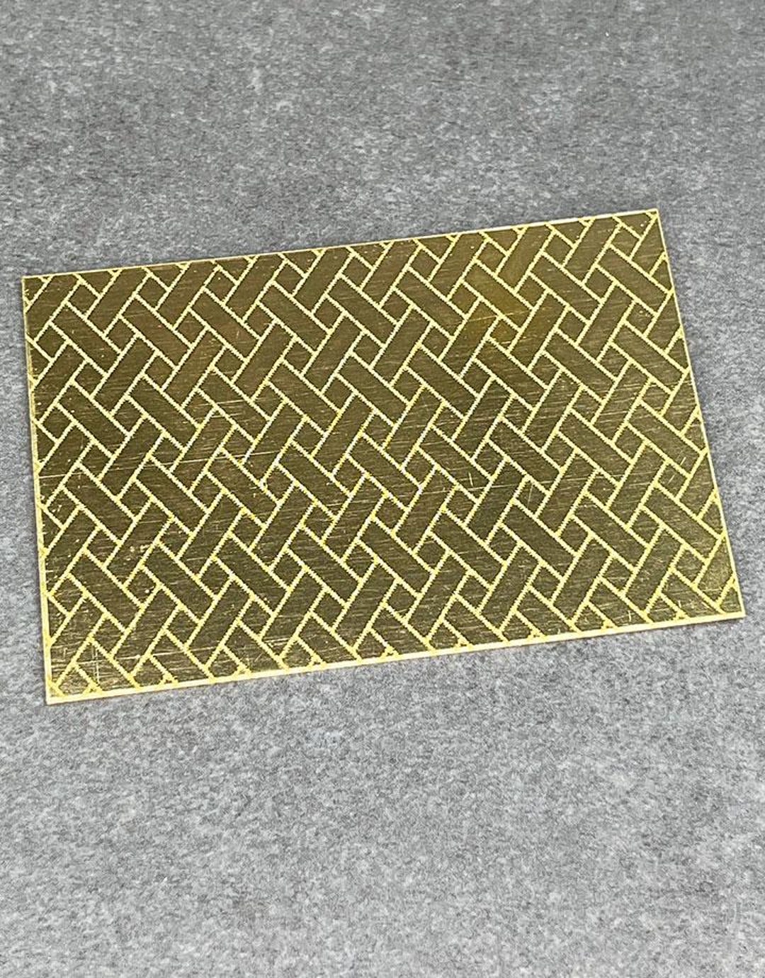 Laser Engraved Pattern Brass Sheet (crosshatch) 3x2