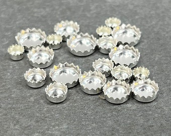 Copas de bisel dentado de plata de ley **Elija el tamaño**