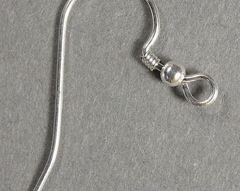 Earwire 21mm Long Sterling Silver .030" Wire (Pkg of 10) (803S-05)