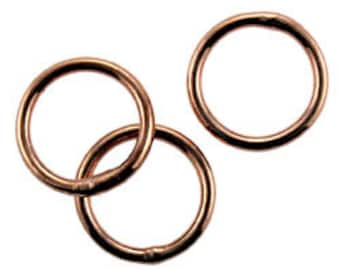 Copper Jump Ring 8.0mm OD x .040" Soldered Closed (Pkg of 50)  (907CU-8.0)