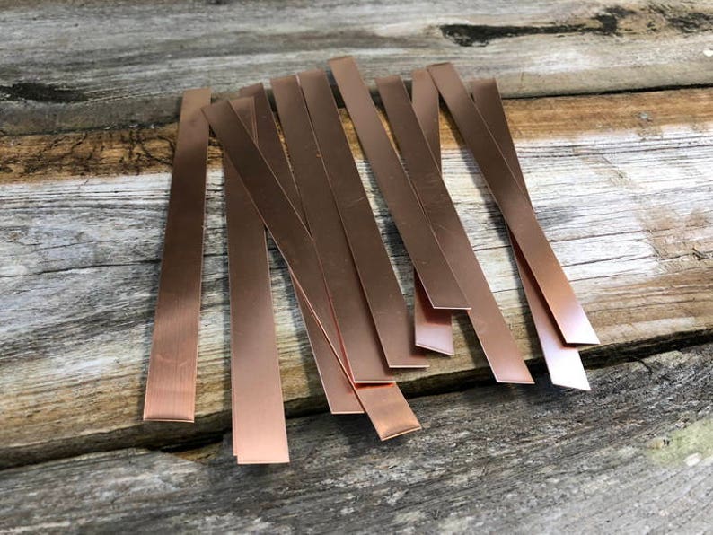 Copper Strip 26ga 7 X 1/2 0.4mm Thick pkg of 12 Etsy