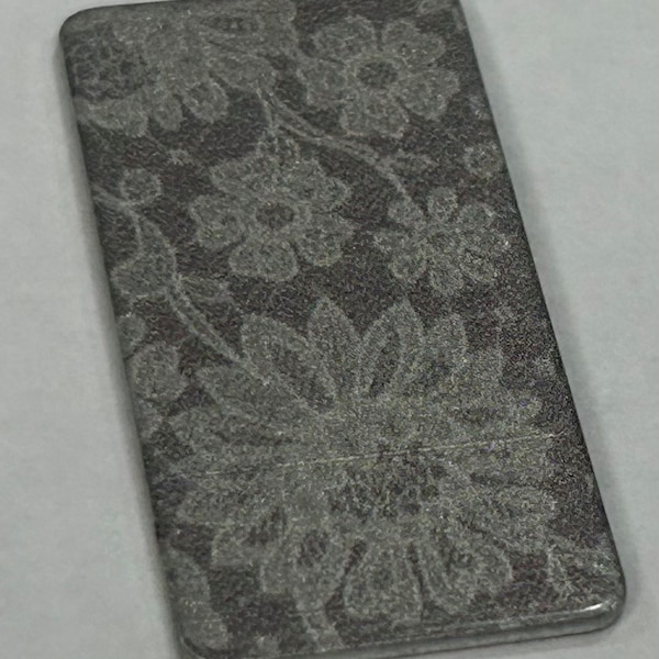 Aluminum Printed Rectangle Embellishment FLOWERS 5/8"x1-1/4" (PKG 3) (EB42151) **CLOSEOUT**