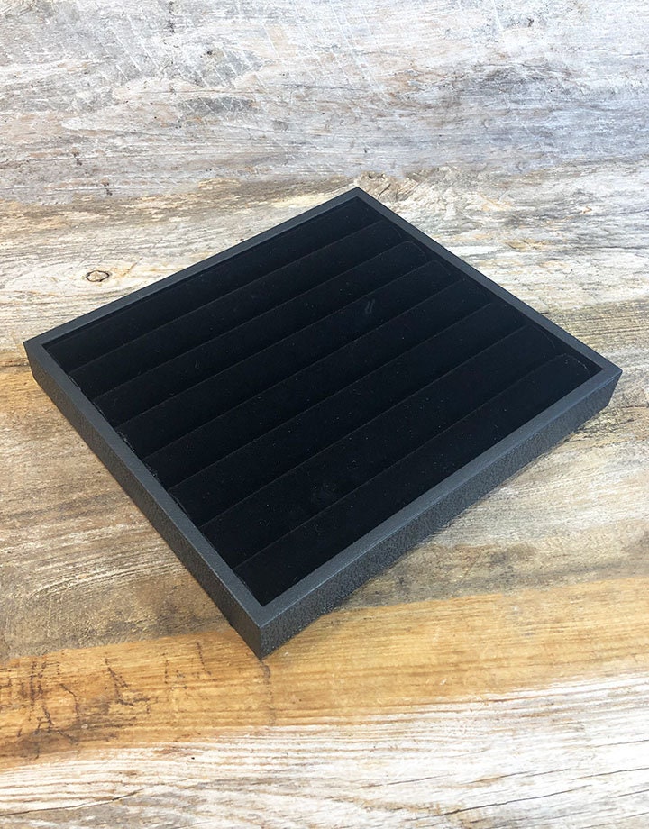 Black Value Velvet Ring Tray Insert Continuous Slot Etsy