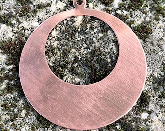 Copper Shape- Round Drop1 5/8" OD With 7/8" ID Cutout & Ring 24ga (Pkg of 6) (MSC11724)